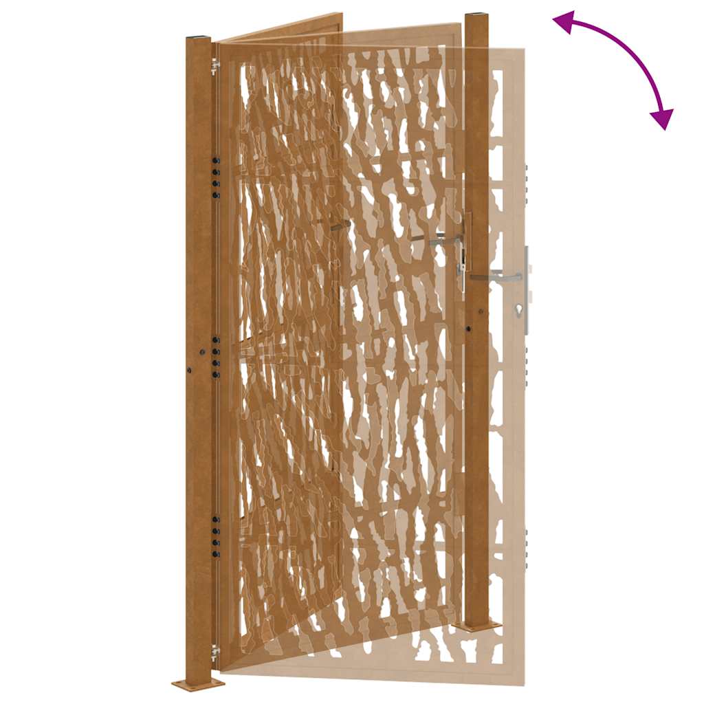 Gartentor 100x175 cm Verwitterungsstahl Trace-Design