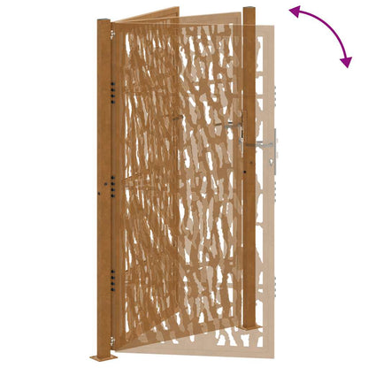 Gartentor 100x175 cm Verwitterungsstahl Trace-Design