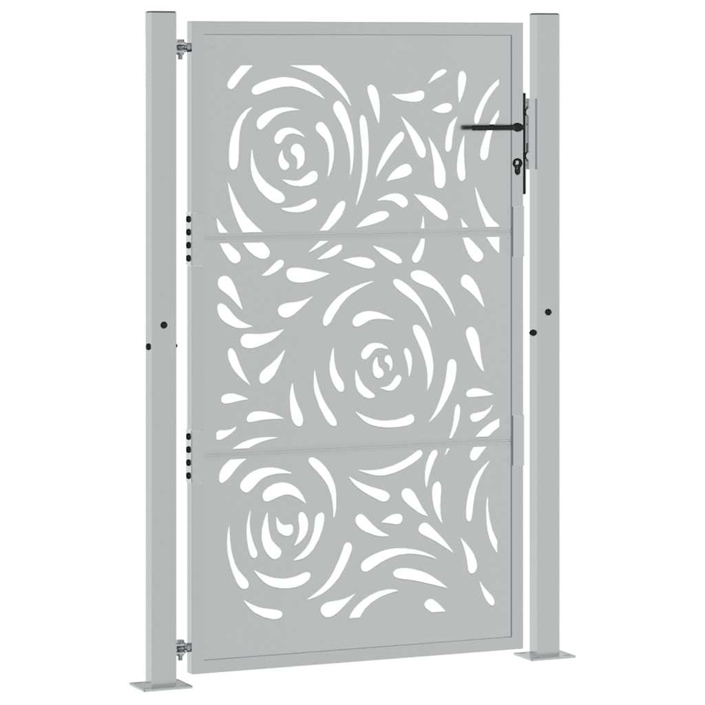 Gartentor 100x150 cm Verwitterungsstahl Flammendesign