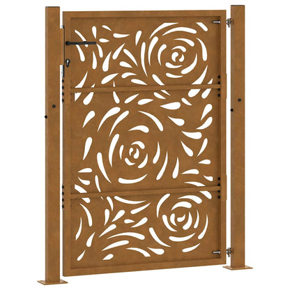 Gartentor 100x150 cm Verwitterungsstahl Flammendesign