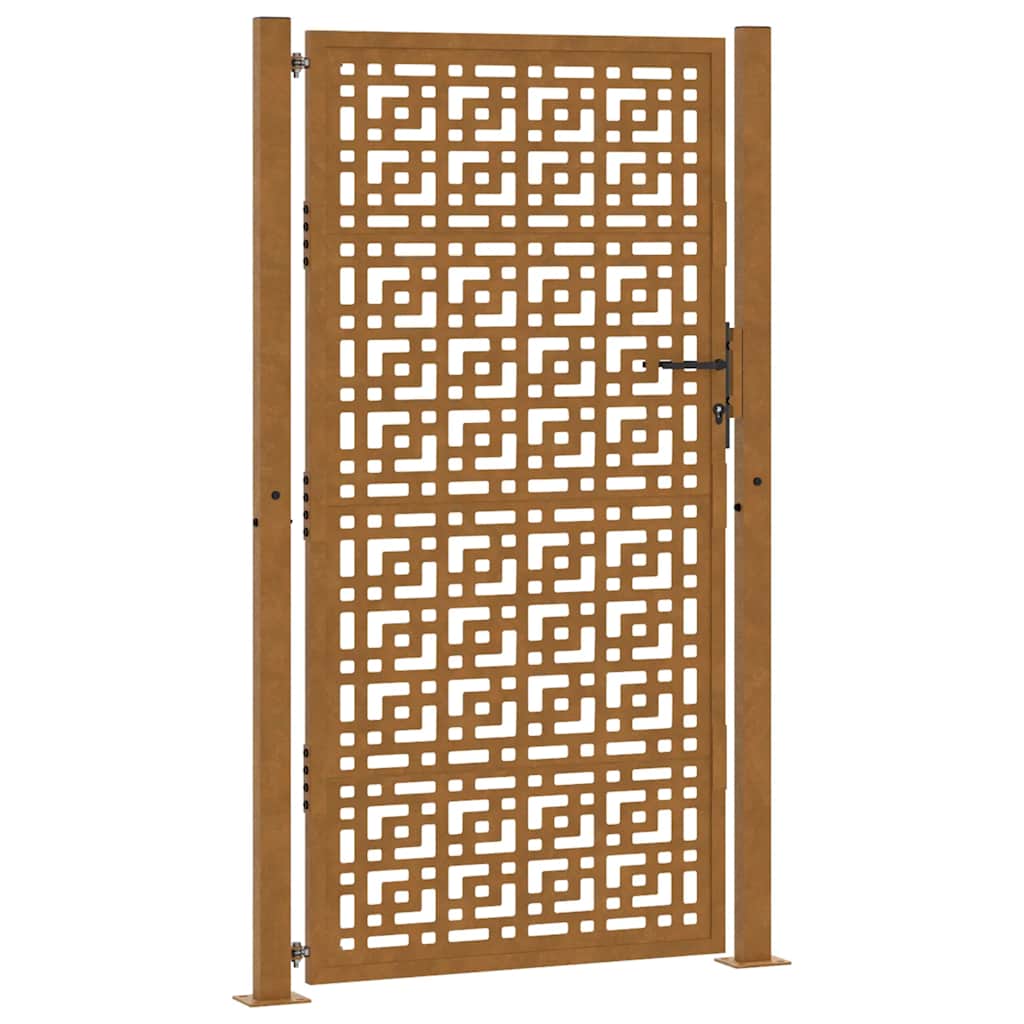 Gartentor 100x200 cm Verwitterungsstahl Kreuzdesign