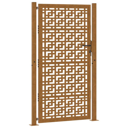 Gartentor 100x200 cm Verwitterungsstahl Kreuzdesign