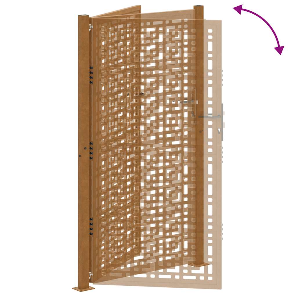 Gartentor 100x200 cm Verwitterungsstahl Kreuzdesign