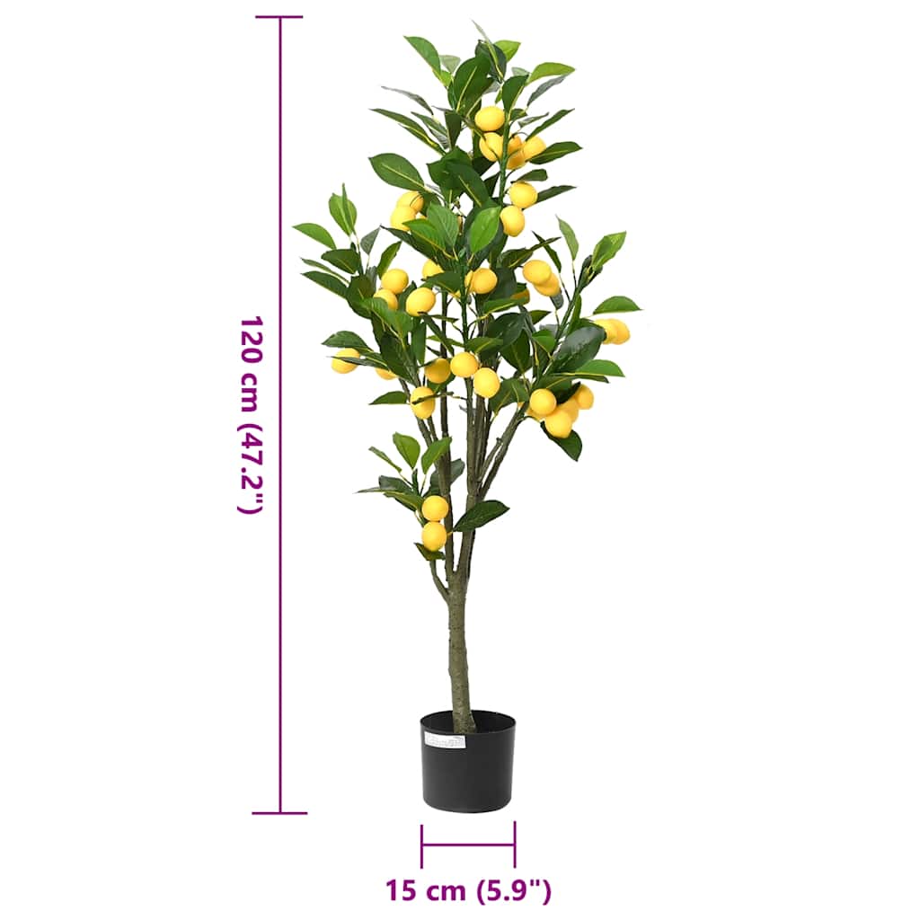 Zitronenbaum Künstlich 136 Blätter 120 cm Grün