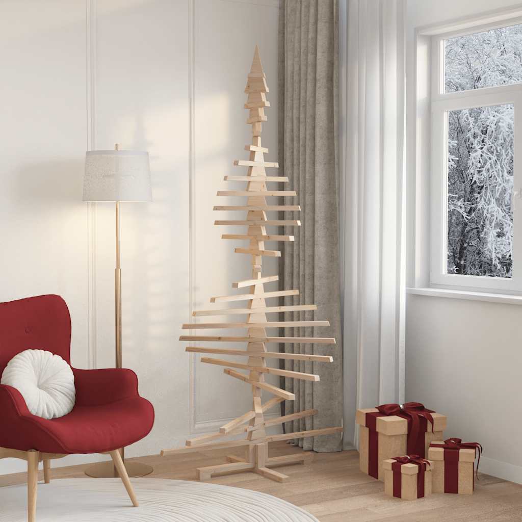 vidaXL Weihnachtsbaum Holz zum Schmücken 210 cm Massivholz Kiefer