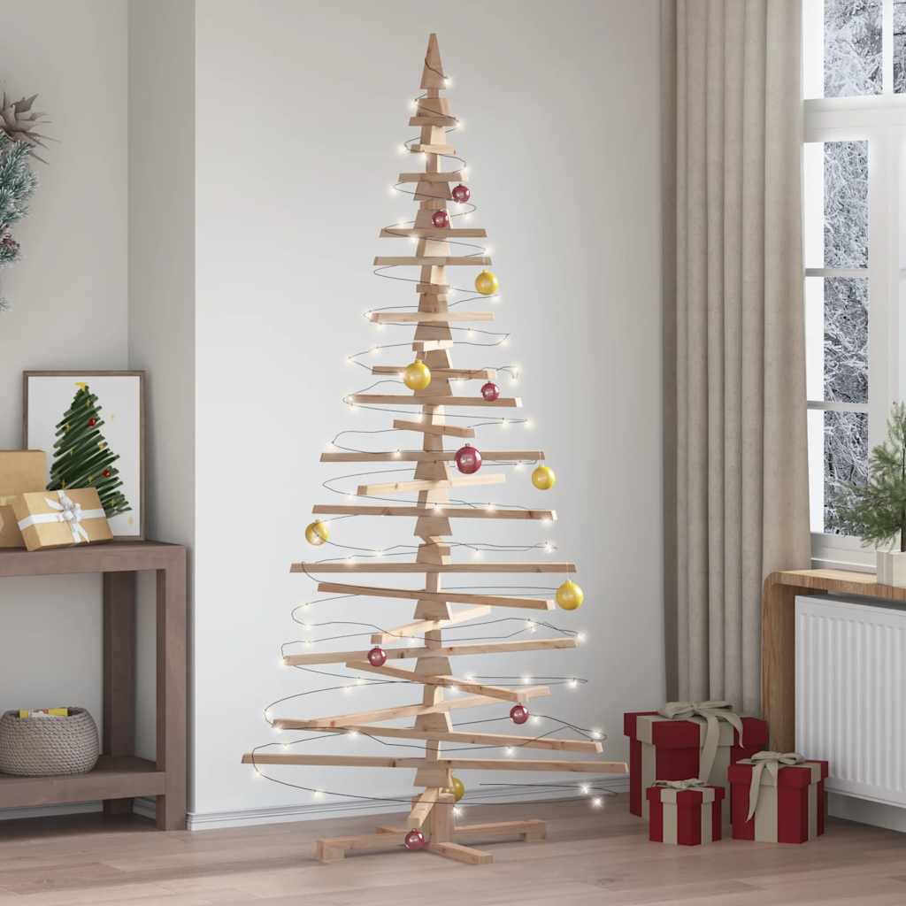 vidaXL Weihnachtsbaum Holz zum Schmücken 210 cm Massivholz Kiefer