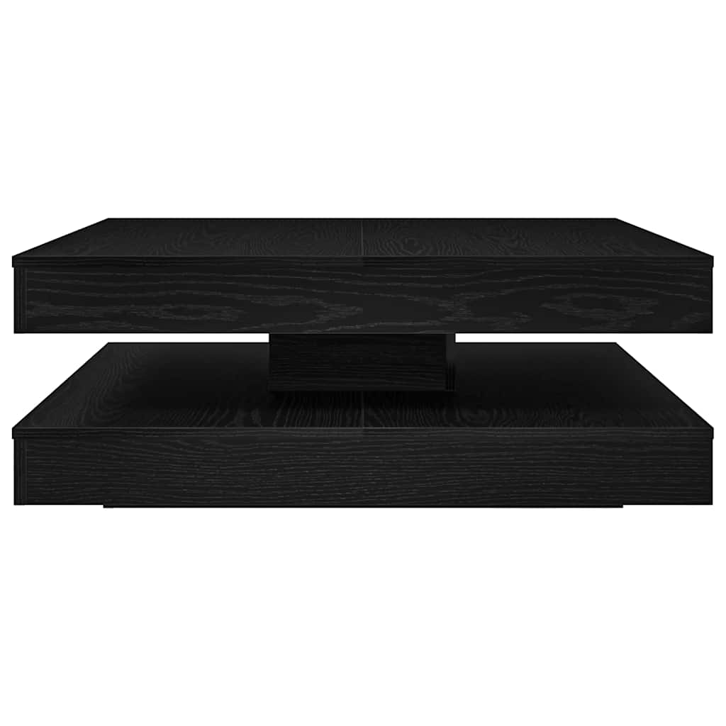 vidaXL Couchtisch 360-Grad Drehbar Schwarz Eichen-Optik 90x90x34,5 cm