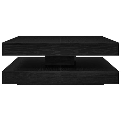 vidaXL Couchtisch 360-Grad Drehbar Schwarz Eichen-Optik 90x90x34,5 cm