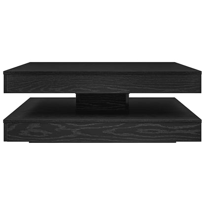 vidaXL Couchtisch 360-Grad Drehbar Schwarz Eichen-Optik 90x90x34,5 cm
