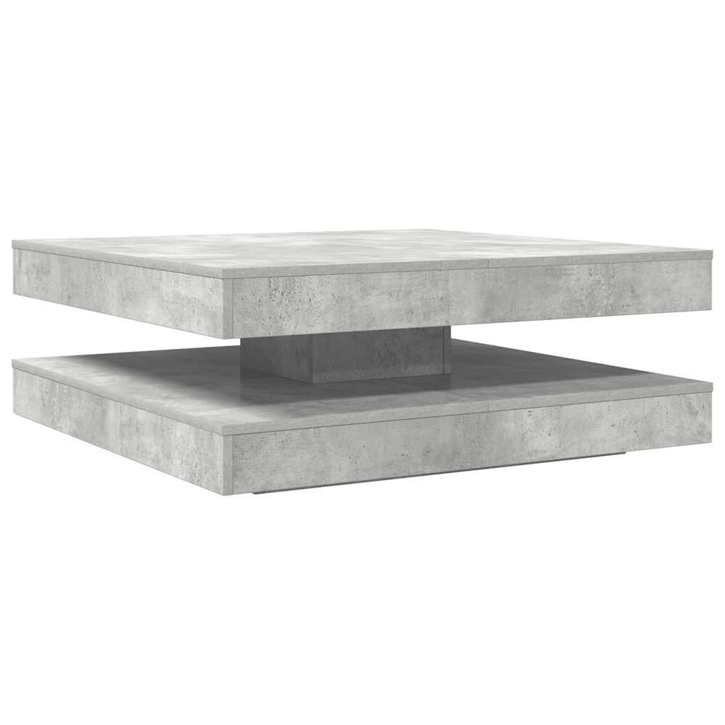 vidaXL Table basse pivotante à 360 degrés gris béton 90x90x34,5 cm