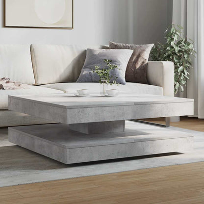 vidaXL Table basse pivotante à 360 degrés gris béton 90x90x34,5 cm