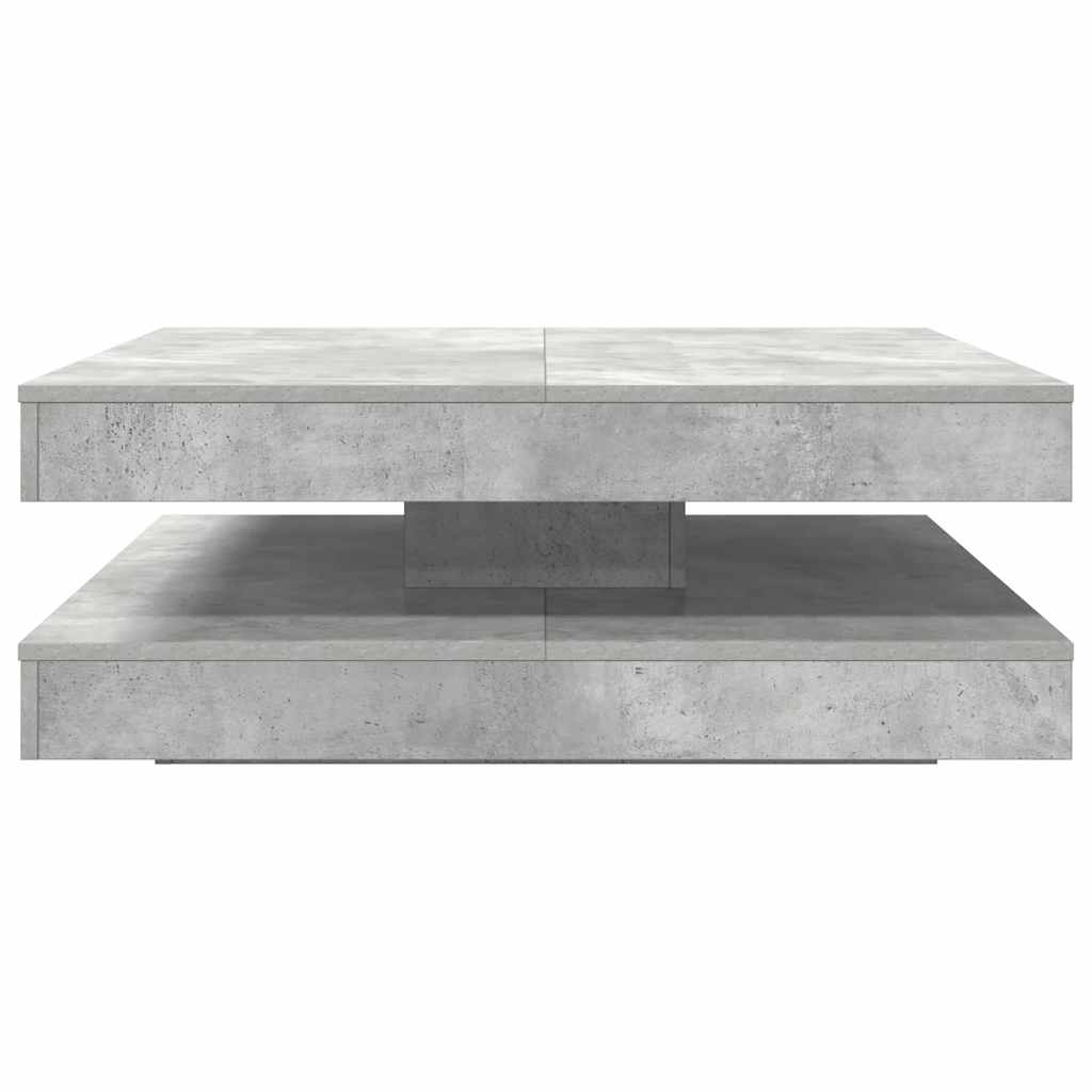 vidaXL Table basse pivotante à 360 degrés gris béton 90x90x34,5 cm