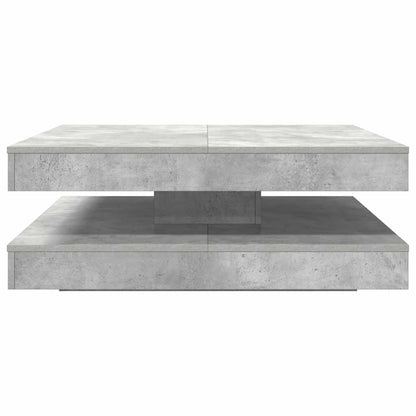 vidaXL Table basse pivotante à 360 degrés gris béton 90x90x34,5 cm