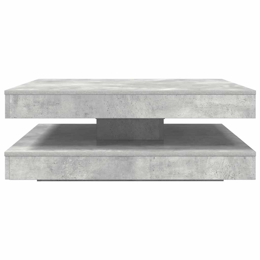 vidaXL Table basse pivotante à 360 degrés gris béton 90x90x34,5 cm