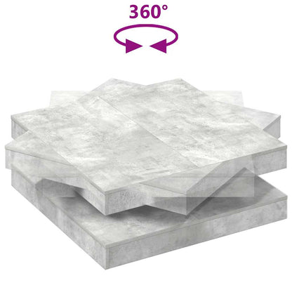 vidaXL Table basse pivotante à 360 degrés gris béton 90x90x34,5 cm
