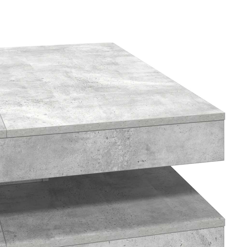 vidaXL Table basse pivotante à 360 degrés gris béton 90x90x34,5 cm