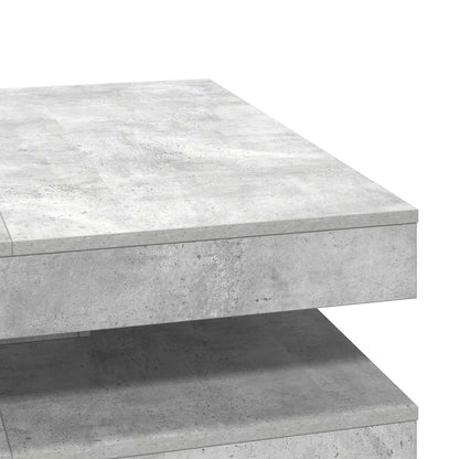 vidaXL Table basse pivotante à 360 degrés gris béton 90x90x34,5 cm