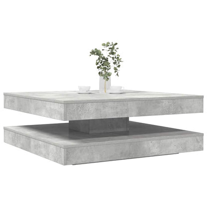 vidaXL Table basse pivotante à 360 degrés gris béton 90x90x34,5 cm
