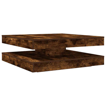 vidaXL Table basse pivotante à 360 degrés Chêne fumé 90x90x34,5 cm