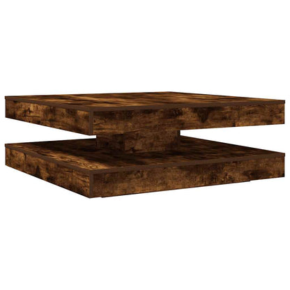 vidaXL Table basse pivotante à 360 degrés Chêne fumé 90x90x34,5 cm