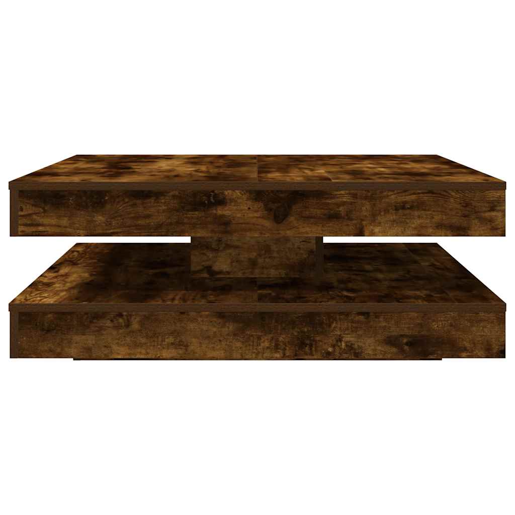 vidaXL Table basse pivotante à 360 degrés Chêne fumé 90x90x34,5 cm