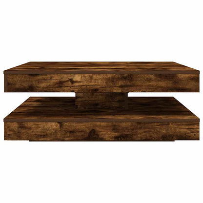 vidaXL Table basse pivotante à 360 degrés Chêne fumé 90x90x34,5 cm