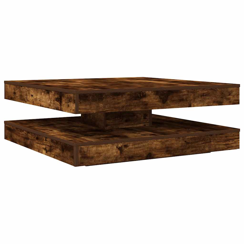 vidaXL Table basse pivotante à 360 degrés Chêne fumé 90x90x34,5 cm