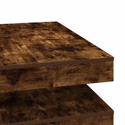 vidaXL Table basse pivotante à 360 degrés Chêne fumé 90x90x34,5 cm