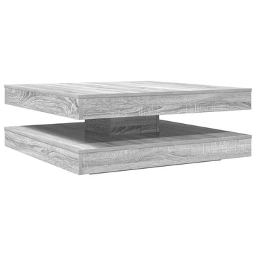 vidaXL Couchtisch 360-Grad Drehbar Grau Sonoma 90x90x34,5 cm