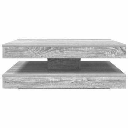 vidaXL Couchtisch 360-Grad Drehbar Grau Sonoma 90x90x34,5 cm
