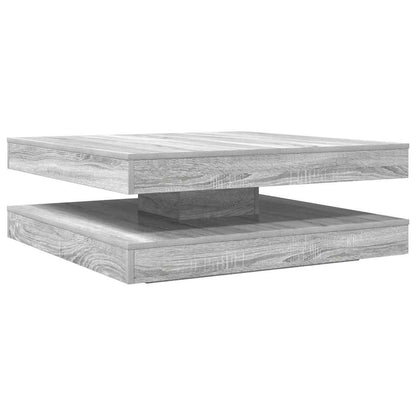 vidaXL Couchtisch 360-Grad Drehbar Grau Sonoma 90x90x34,5 cm