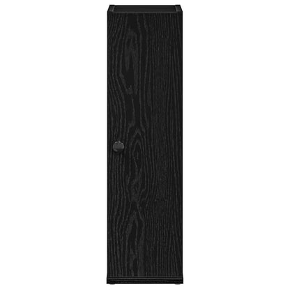 vidaXL Badezimmerschrank mit Rollenhalter Schwarz 20,5x22x72 cm