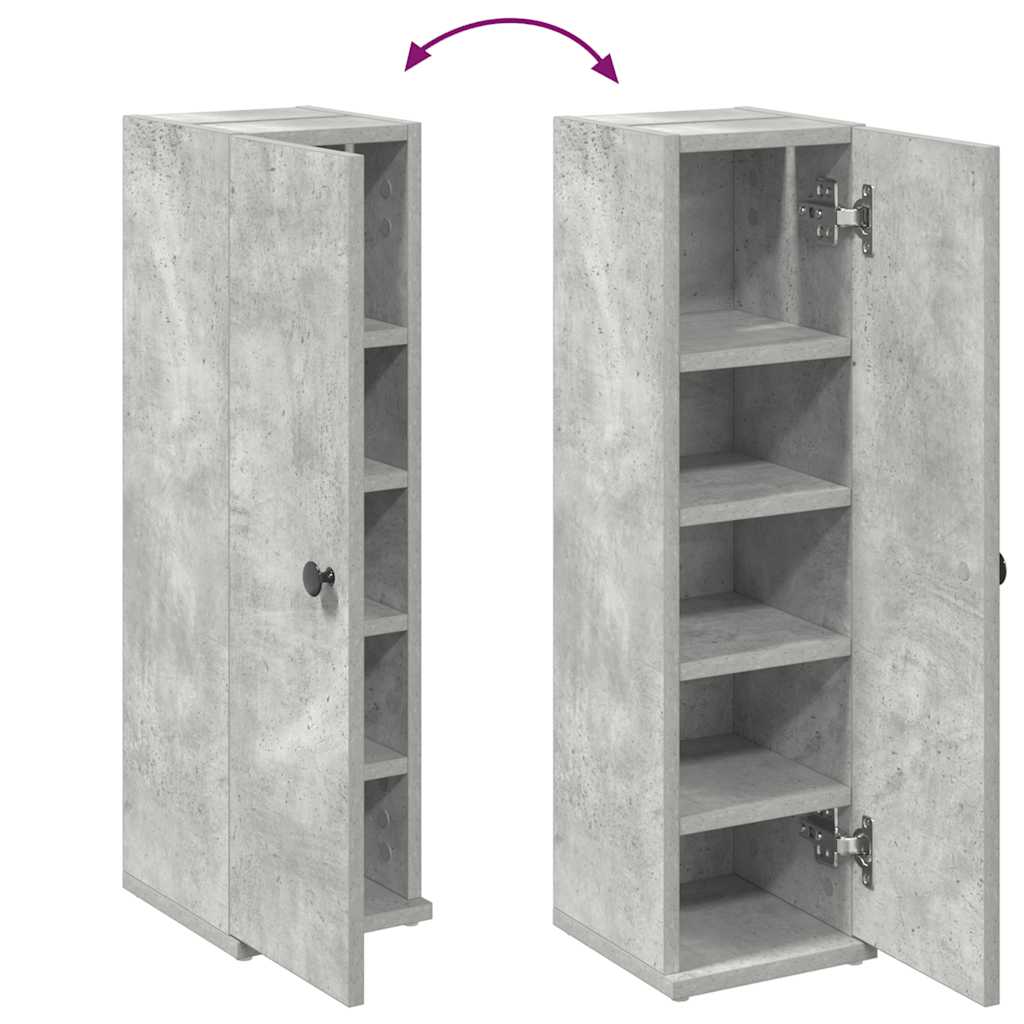 vidaXL Badezimmerschrank mit Rollenhalter Betongrau 20,5x22x72 cm