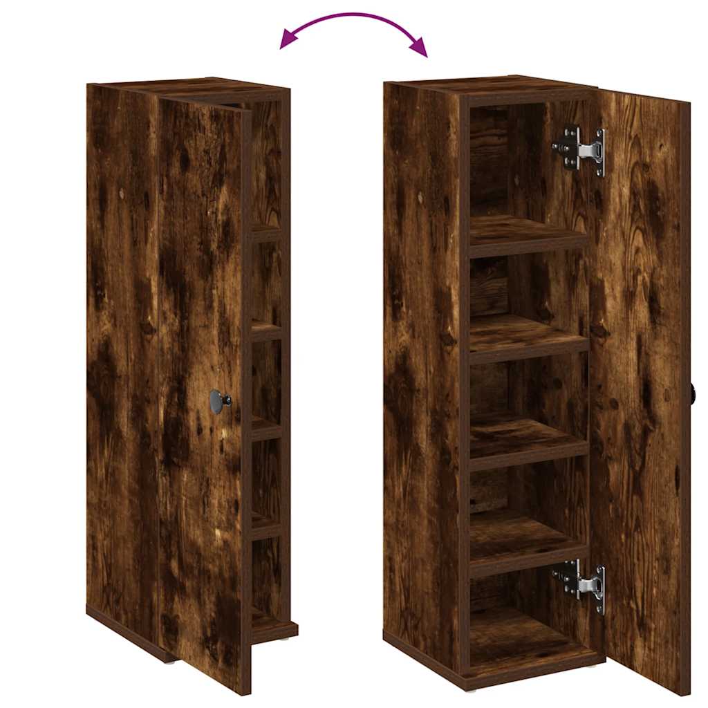 vidaXL Badezimmerschrank mit Rollenhalter Räuchereiche 20,5x22x72 cm