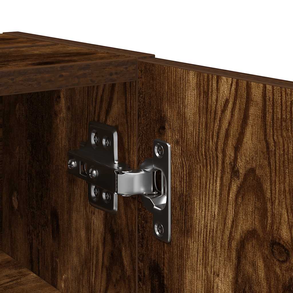 vidaXL Badezimmerschrank mit Rollenhalter Räuchereiche 20,5x22x72 cm