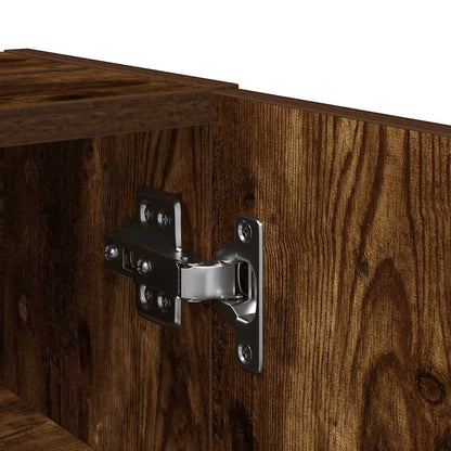 vidaXL Badezimmerschrank mit Rollenhalter Räuchereiche 20,5x22x72 cm