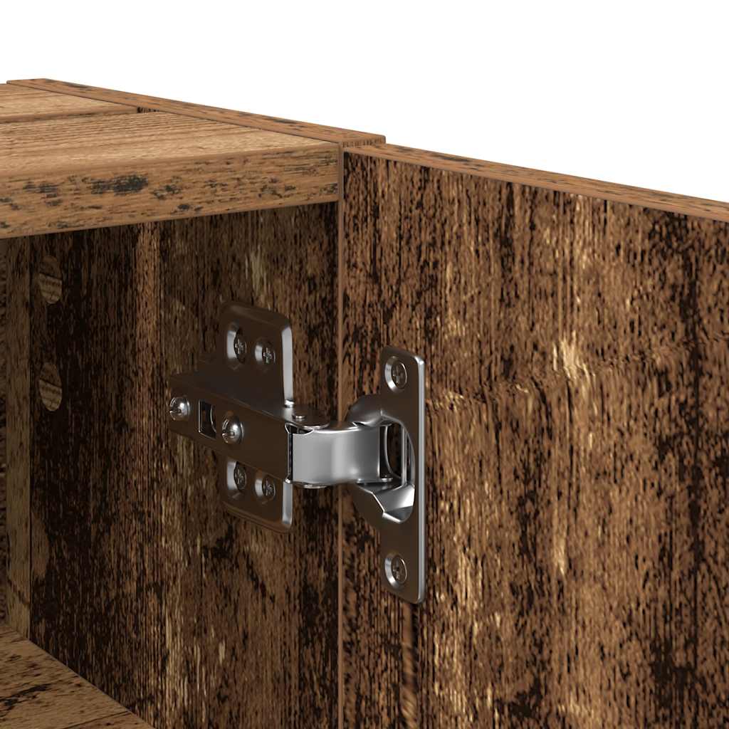 vidaXL Badezimmerschrank mit Rollenhalter Altholz-Optik 20,5x22x72 cm