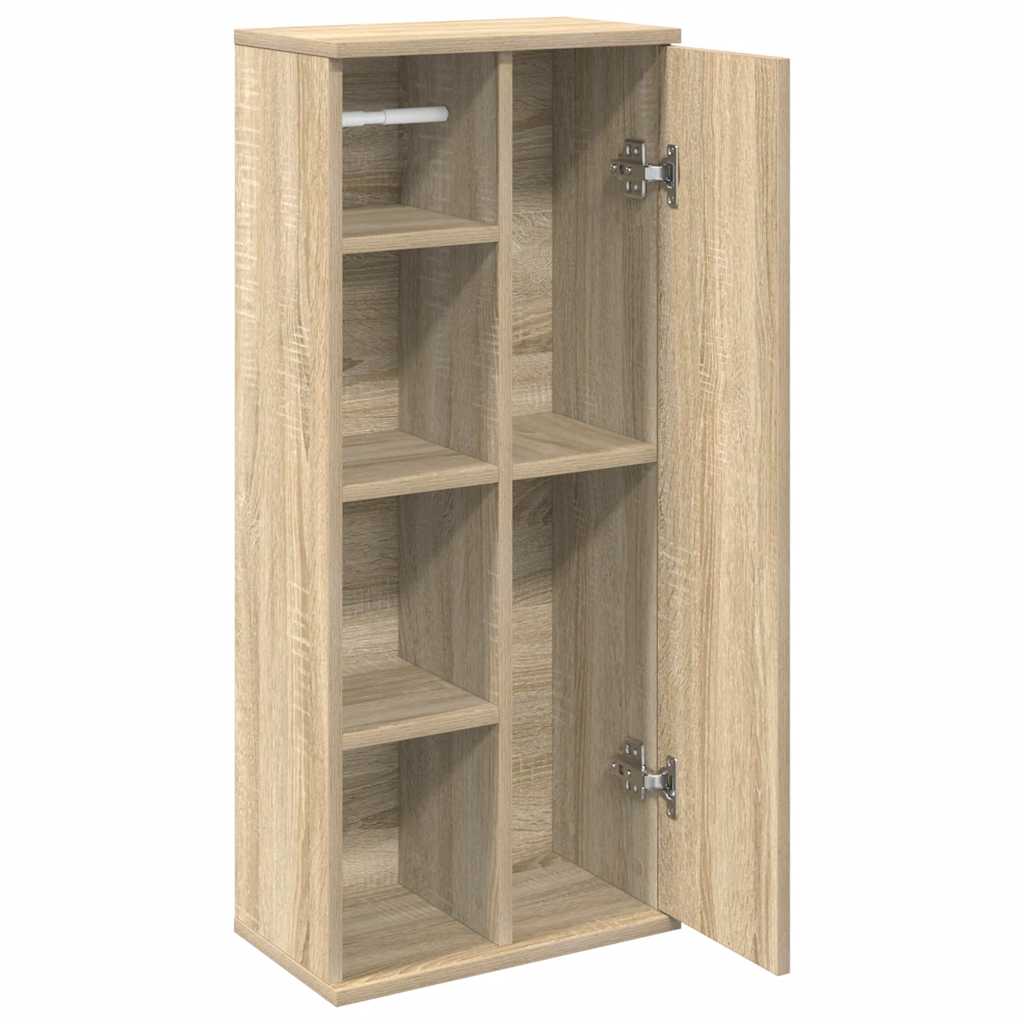 vidaXL Badezimmerschrank mit Rollenhalter Sonoma-Eiche 39x22x90 cm