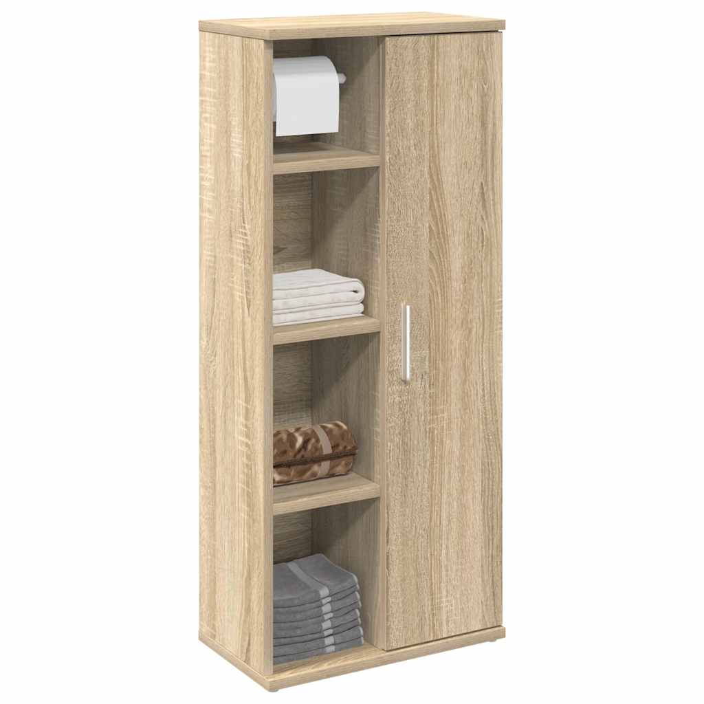 vidaXL Badezimmerschrank mit Rollenhalter Sonoma-Eiche 39x22x90 cm