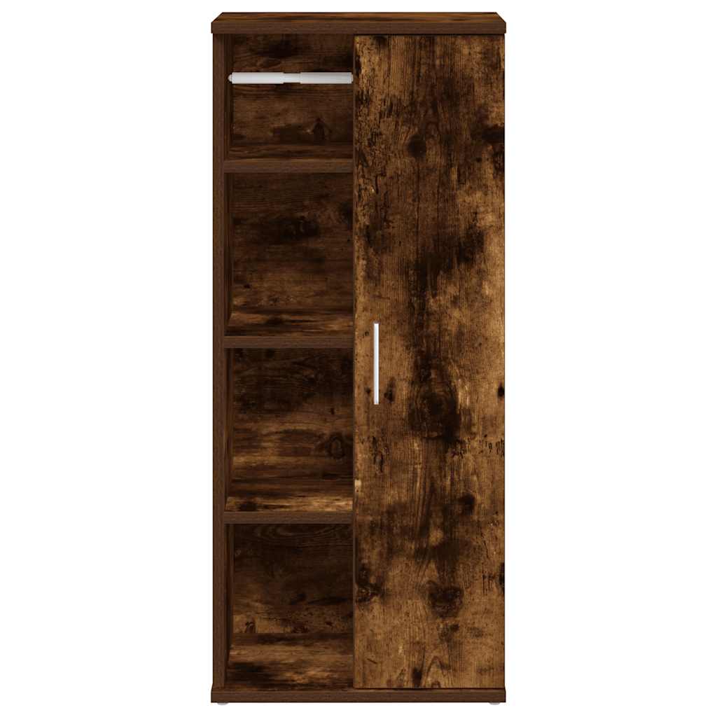 vidaXL Badezimmerschrank mit Rollenhalter Räuchereiche 39x22x90 cm