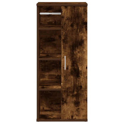 vidaXL Badezimmerschrank mit Rollenhalter Räuchereiche 39x22x90 cm
