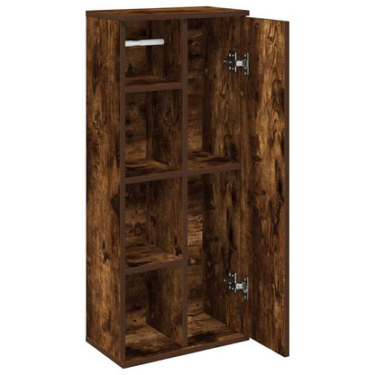 vidaXL Badezimmerschrank mit Rollenhalter Räuchereiche 39x22x90 cm
