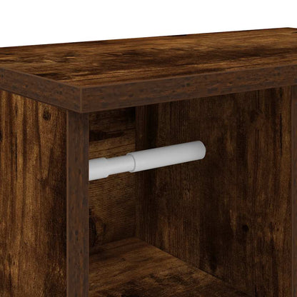 vidaXL Badezimmerschrank mit Rollenhalter Räuchereiche 39x22x90 cm