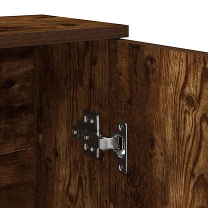 vidaXL Badezimmerschrank mit Rollenhalter Räuchereiche 39x22x90 cm