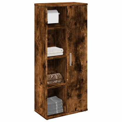 vidaXL Badezimmerschrank mit Rollenhalter Räuchereiche 39x22x90 cm