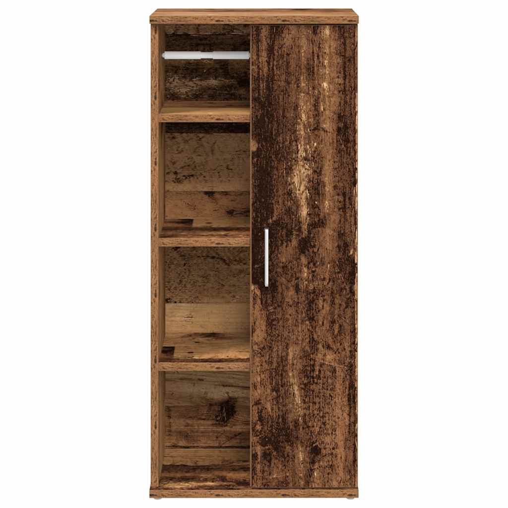 vidaXL Badezimmerschrank mit Rollenhalter Altholz-Optik 39x22x90 cm