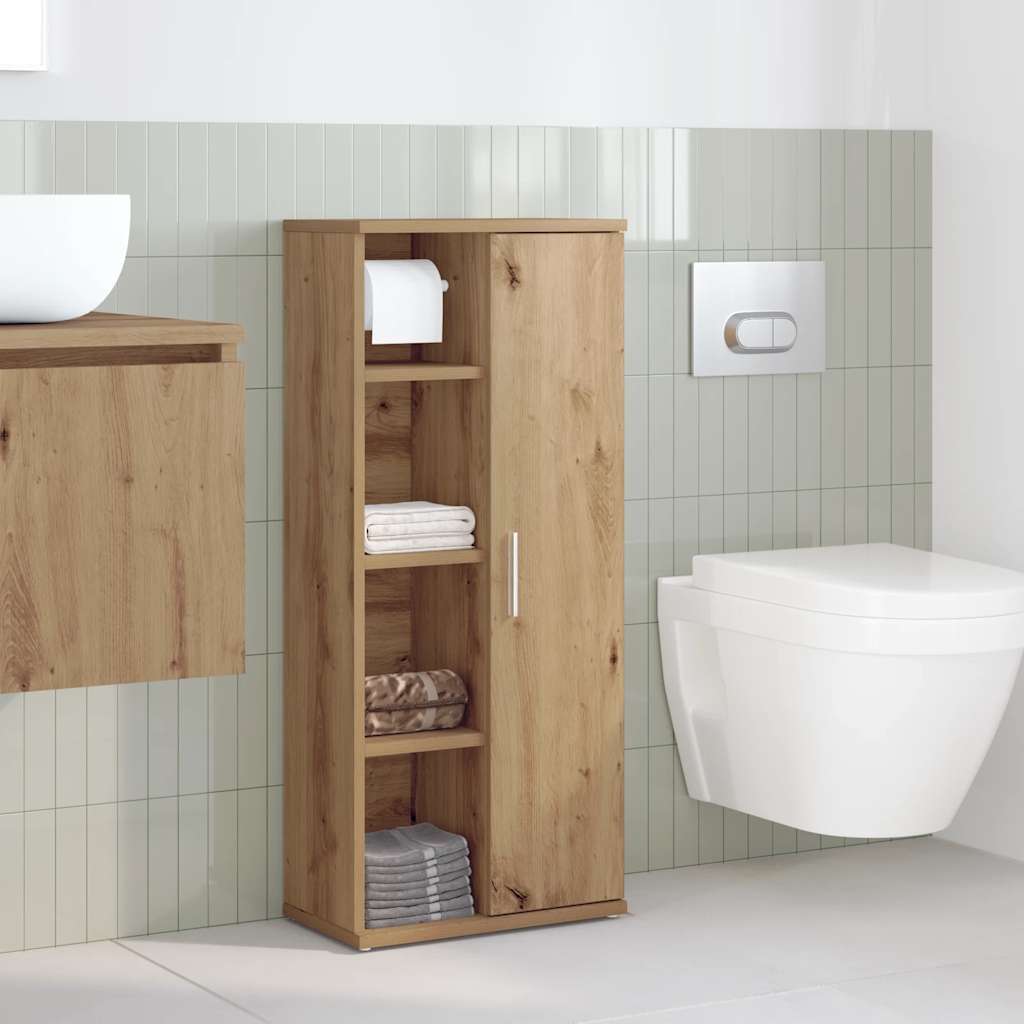 vidaXL Badezimmerschrank mit Rollenhalter Artisan-Eiche 39x22x90 cm