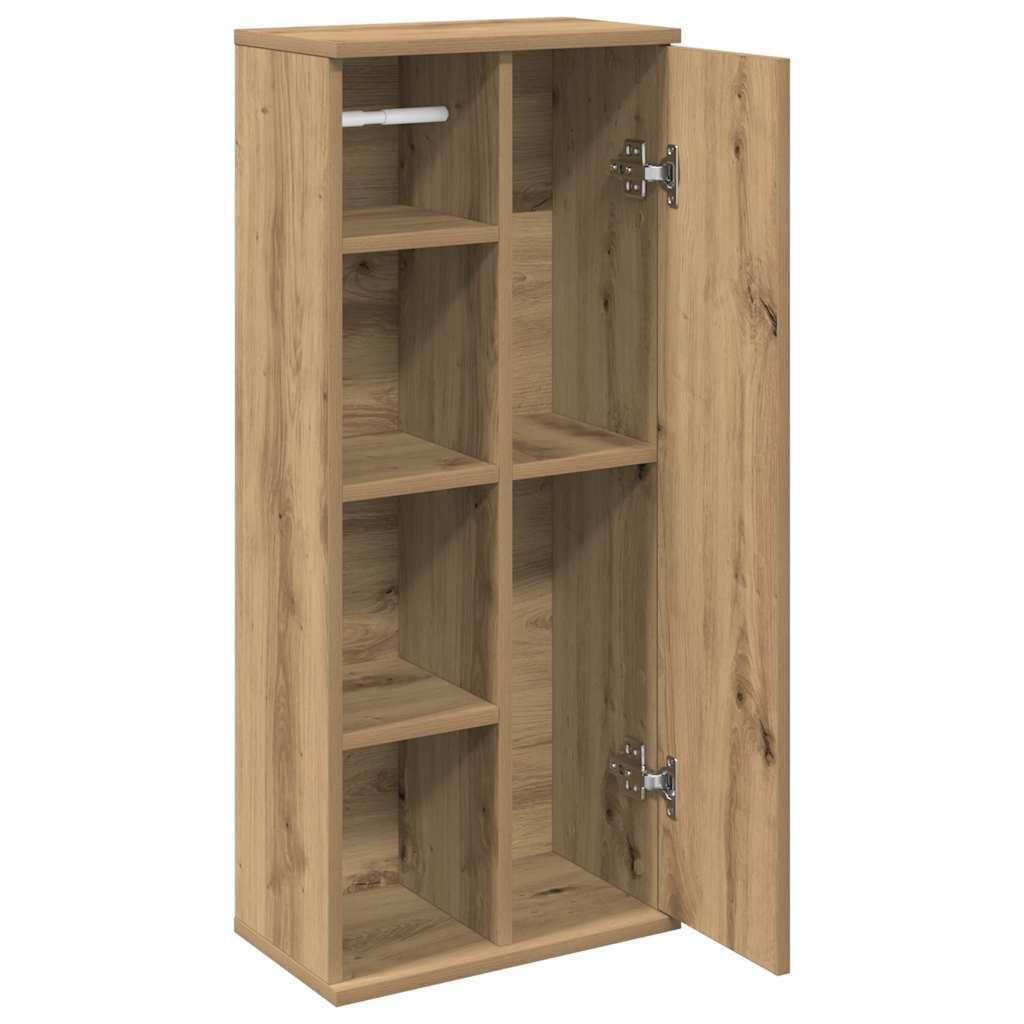 vidaXL Badezimmerschrank mit Rollenhalter Artisan-Eiche 39x22x90 cm