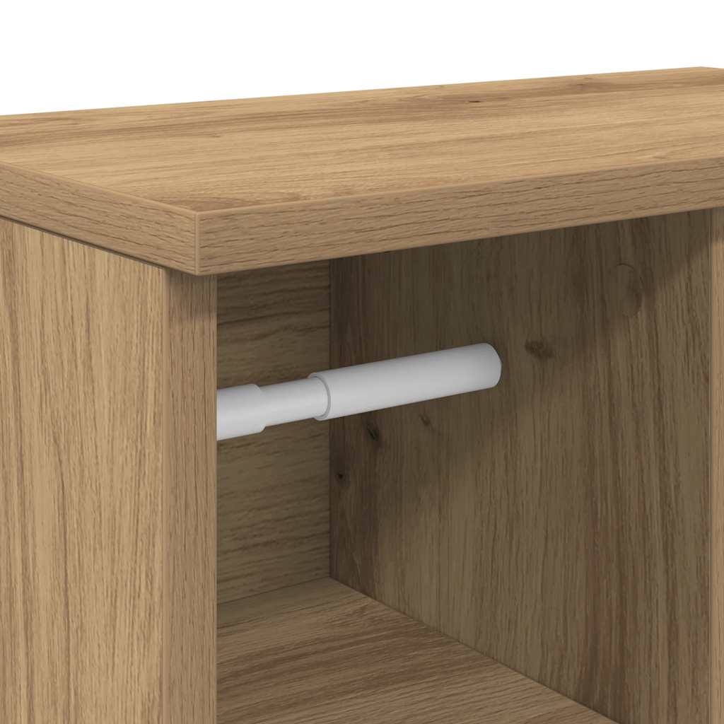 vidaXL Badezimmerschrank mit Rollenhalter Artisan-Eiche 39x22x90 cm
