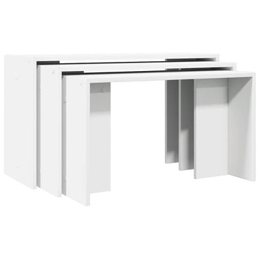 vidaXL Tables gigognes 3 pcs Blanc Bois d'ingénierie